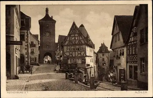 Ak Rothenburg ob der Tauber Mittelfranken, Plönlein