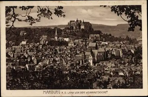 Ak Marburg an der Lahn, Stadt von der Weinrautseiche gesehen