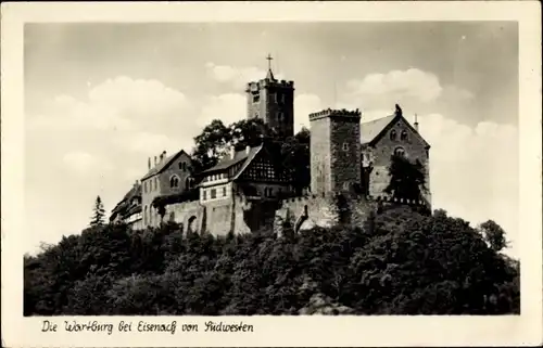 Ak Lutherstadt Eisenach in Thüringen, Wartburg von Südwesten