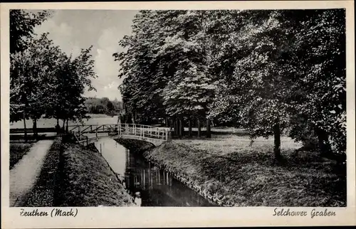 Ak Zeuthen in der Mark, Selchower Graben, Brücke