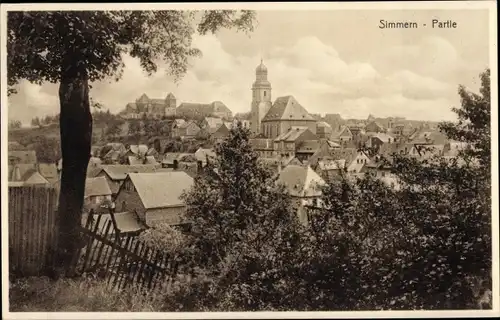 Ak Simmern im Hunsrück, Ortsansicht, Kirche