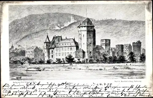 Künstler Ak Mannfeld, B., Oberlahnstein Lahnstein am Rhein, Burg