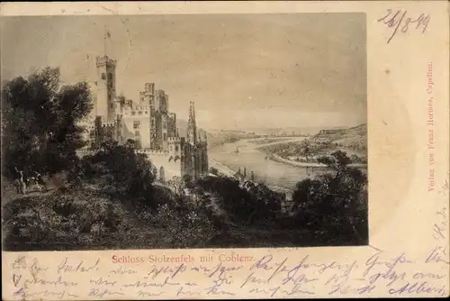 Ak Stolzenfels Koblenz am Rhein, Schloss Stolzenfels
