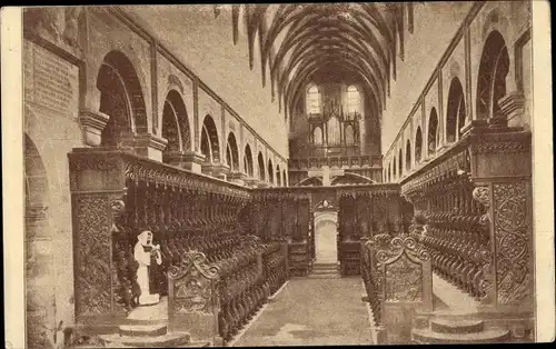Ak Maulbronn im Schwarzwald, Kloster, Chorgestühl, Mönch