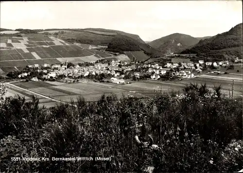 Ak Veldenz an der Mosel, Gesamtansicht, Pension Auf der Olk