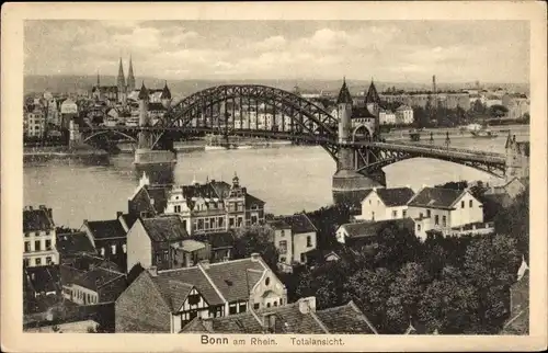 Ak Bonn am Rhein, Gesamtansicht, Brücke