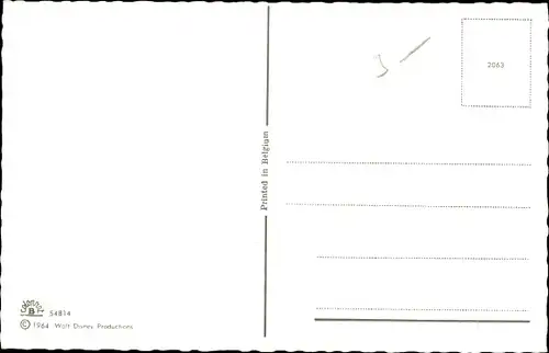 Künstler Ak Walt Disney, Donald Duck mit Blumenstrauß, Kalender