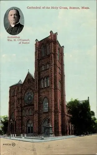 Ak Boston Massachusetts USA, Kathedrale des Heiligen Kreuzes, Porträt Erzbischof Wm. H. O'Connell