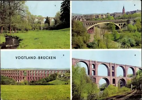 Ak Plauen im Vogtland, Syratalbrücke, Friedrich-Ebert-Brücke, Göltzschtalbrücke, Elstertalbrücke