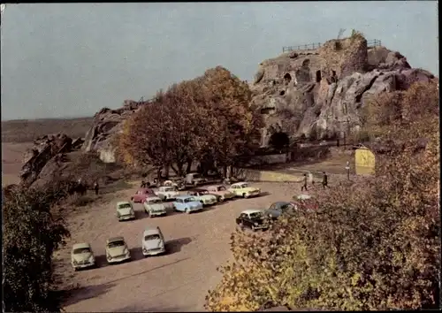 Ak Blankenburg am Harz, Burgruine Regenstein, Autos