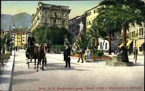 Ak Santa Margherita Ligurien, Grand Hotel e Monumento a Garibaldi