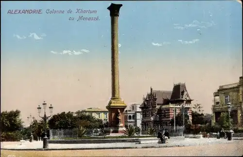 Ak Alexandria, Ägypten, Khartumsäule des Menasze