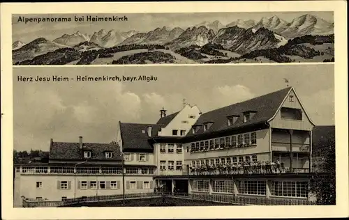 Ak Heimenkirch im Allgäu, Herz Jesu Heim, Kinder Studentenerholungsheim, Alpenpanorama