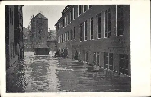 Ak Nürnberg in Mittelfranken, Wasserkatastrophe 4.-6. Februar 1909, Eichamt, Unschlittplatz
