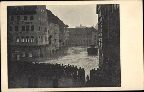 Ak Nürnberg in Mittelfranken, Wasserkatastrophe 4.-6. Februar 1909, Obstmarkt