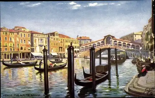 Künstler Ak Venezia Venedig Veneto, The Rialto Bridge