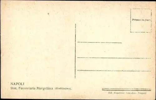 Ak Mergellina Napoli Neapel Campania, Bahnhof