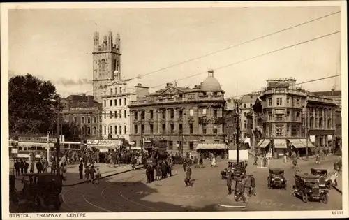 Ak Bristol Südwestengland, Straßenbahnzentrum