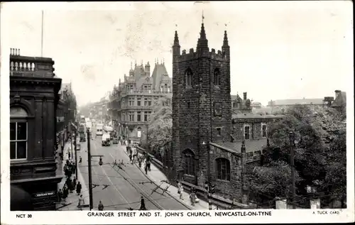 Ak Newcastle upon Tyne Northumberland England, Granger Street, St. John's Church
