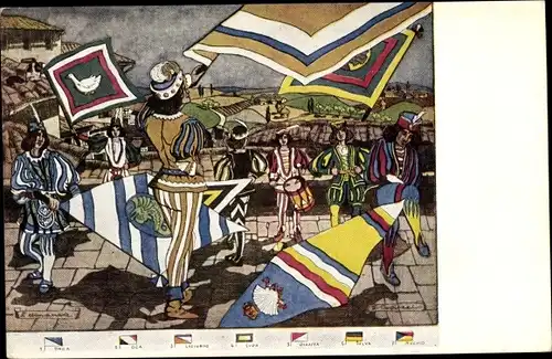 Künstler Ak Siena Toscana, Le sbandierate