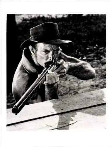 Foto Schauspieler Lee Van Cleef, Portrait, Filmszene Barquero, Pressefoto