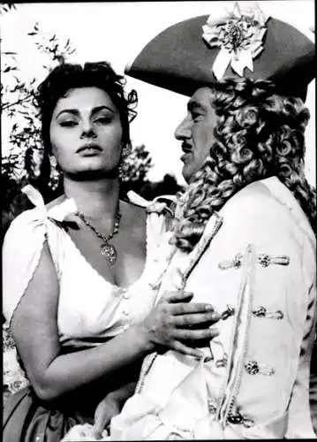 Foto Schauspieler Sophia Loren und Vittorio de Sica, Filmszene Eine Frau für schwache Stunden