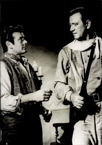 Foto Schauspieler John Wayne und Stuart Whitman, Filmszene Die Comancheros, Pressefoto