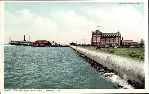 Ak Hampton Virginia USA, Old Point Comfort, The Sea Wall