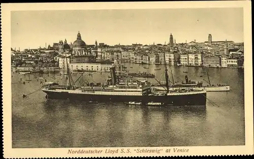Ak Venezia Venedig Veneto, Dampfer Schleswig, Stadtansicht, Norddeutscher Lloyd