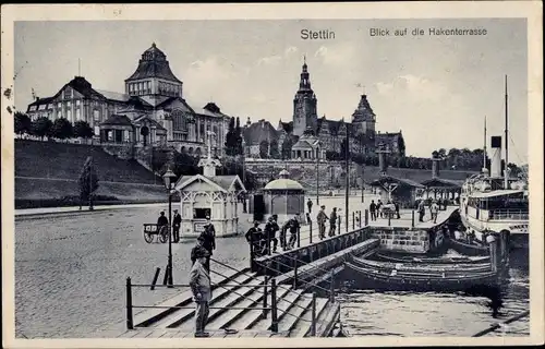 Ak Szczecin Stettin Pommern, Hakenterrasse