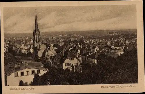 Ak Wrzeszcz Langfuhr Gdańsk Danzig, Blick von der Zinglershöhe