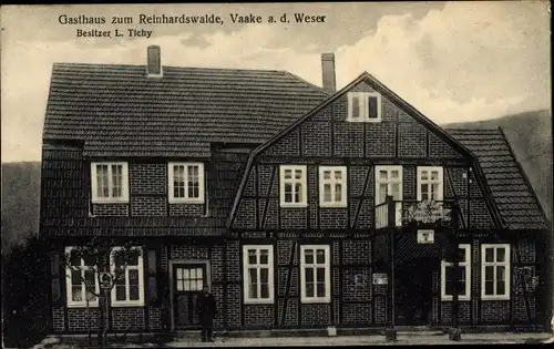 Ak Vaake an der Weser Reinhardshagen Hessen, Gasthaus zum Reinhardswalde