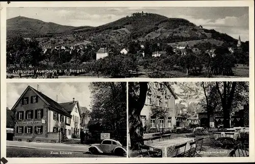 Ak Auerbach Bensheim an der Bergstraße Hessen, Gesamtansicht, Gasthaus und Pension Zum Löwen