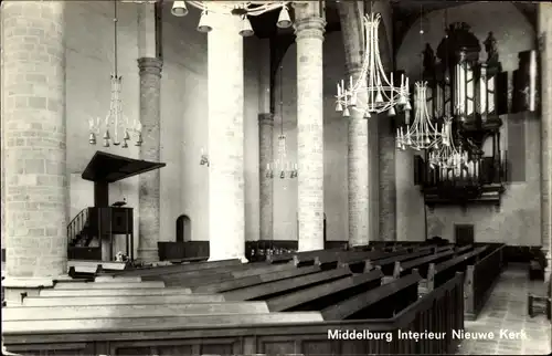 Ak Middelburg Zeeland Niederlande, Interieur Nieuwe Kerk