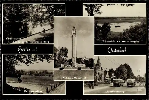 Ak Oosterbeek Renkum Gelderland, Airborne-Monument, Utrechtscheweg, Landgut Hemelsche Berg