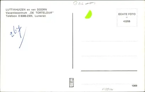 Ak Lunteren Ede Gelderland, Luttikhuizen en van Doorn, Kamphuis De Tortelduif