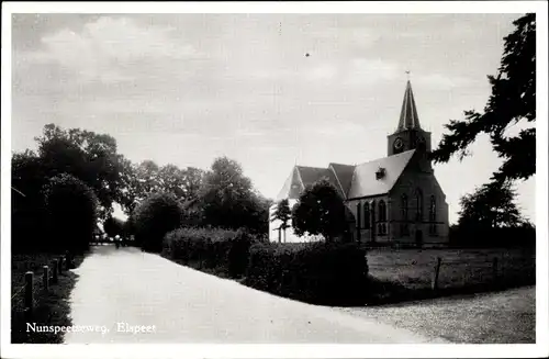 Ak Elspeet Gelderland, Nunspeetseweg, Kirche