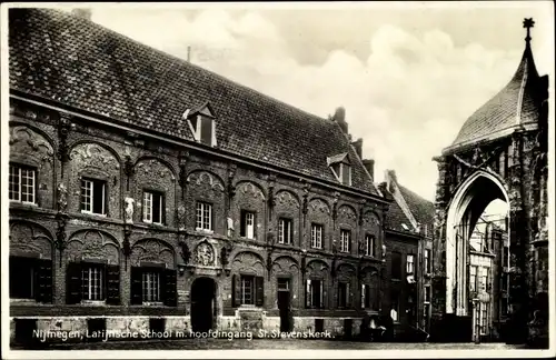 Ak Nijmegen Gelderland, Lateinische Schule, St. Stevenskirche