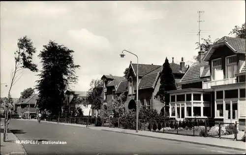 Ak Nunspeet Gelderland, Stationslaan