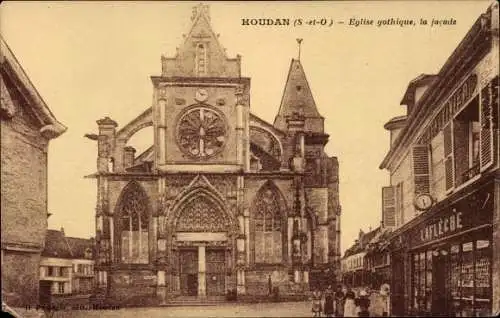 Ak Houdan Yvelines, Gotische Kirche, La Flèche