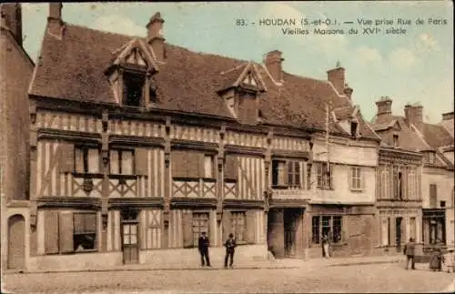 Ak Houdan Yvelines, Häuser aus dem 16. Jahrhundert, Rue de Paris