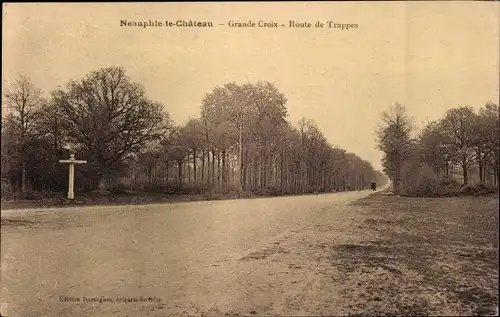 Ak Neauphle le Château Yvelines, Grande Croix, Route de Trappes