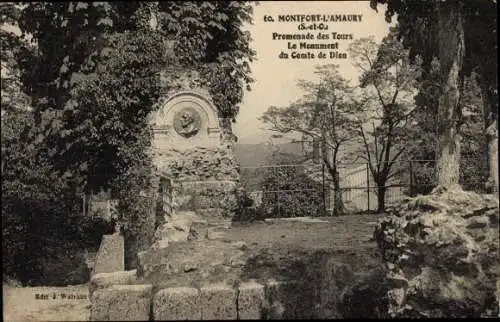 Ak Montfort l'Amaury Yvelines, Promenade des Tours, Denkmal für den Grafen von Dion