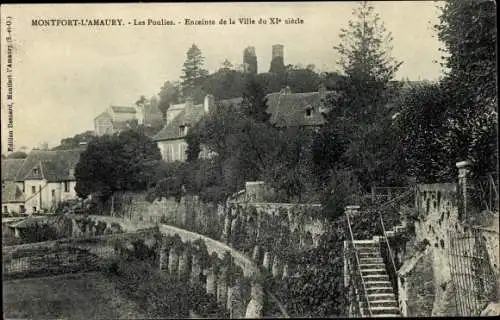 Ak Montfort l'Amaury Yvelines, Les Poulies, Stadtmauern aus dem 11. Jahrhundert