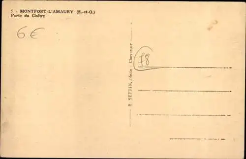 Ak Montfort l'Amaury Yvelines, Tor des Kreuzgangs