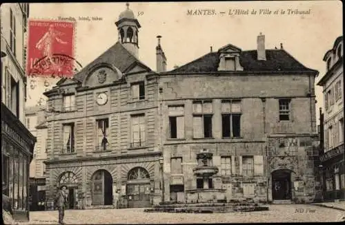 Ak Mantes Yvelines, Rathaus, Gericht