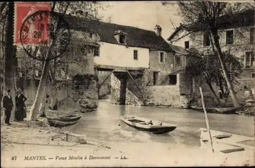 Ak Mantes Yvelines, Alte Mühle in Dennemont