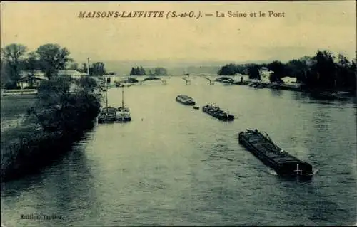 Ak Maisons Laffitte Yvelines, Die Seine, Brücke