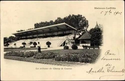 Ak Maisons Laffitte Yvelines, Die Tribünen der Rennbahn