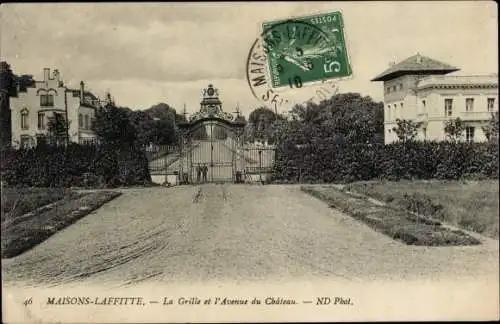 Ak Maisons Laffitte Yvelines, La Grille, Avenue du Chateau